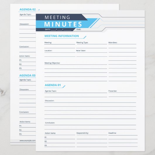 Meeting Minutes-tracker (Voorkant / Achterkant)