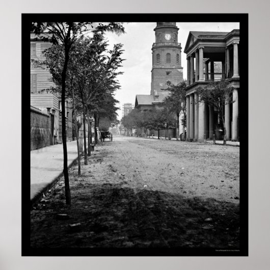 Meeting Street in Charleston, SC 1865 Poster (Voorkant)