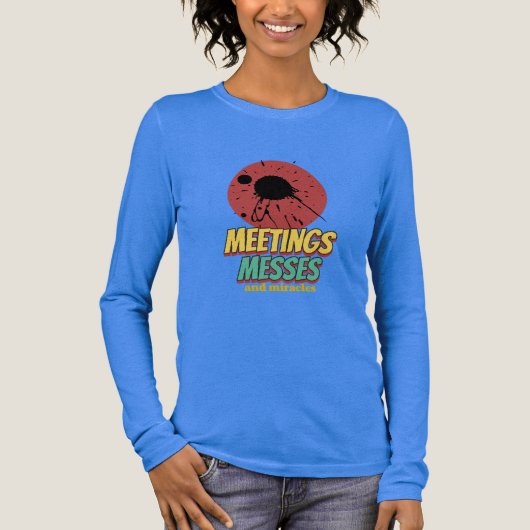 Meetings Messes And Miracles Working Mom Tri-Blend Shirt (Voorkant)