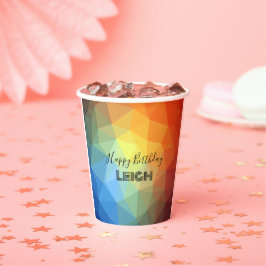 Meetkundige Regenboog Monogram Naam Papieren Bekers
