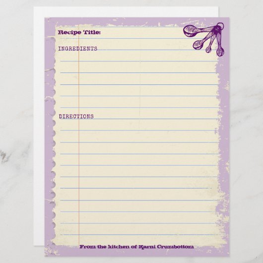 Meetlepels bakkerij op maat gesneden recept (Voorkant / Achterkant)