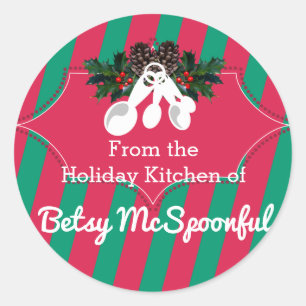 Meetlepels Kerstmis uit de keuken van Ronde Sticker