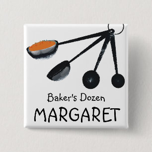 Meetlepels specerijen kookbaknaamlabel vierkante button 5,1 cm