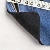 Meetlint op blauwe jeans muismat (Hoek)