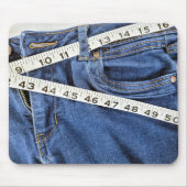 Meetlint op blauwe jeans muismat (Voorkant)