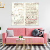 Meetschema's en tekstdiagram (vellum) canvas afdruk (Insitu (Woonkamer))