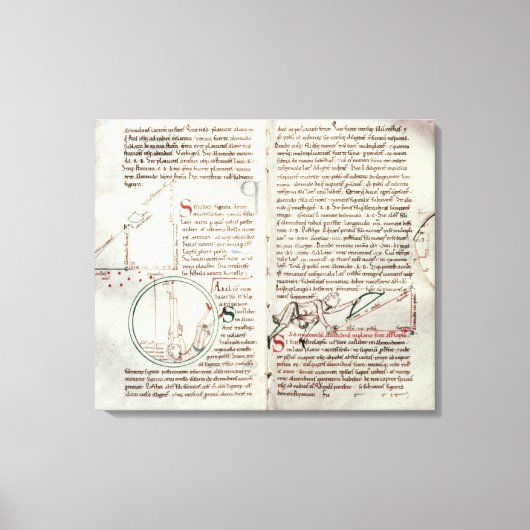 Meetschema's en tekstdiagram (vellum) canvas afdruk (Voorkant)