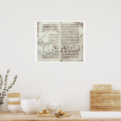 Meetschema's en tekstdiagram (vellum) poster (Keuken)