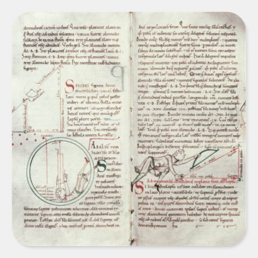 Meetschema's en tekstdiagram (vellum) vierkante sticker (Voorkant)