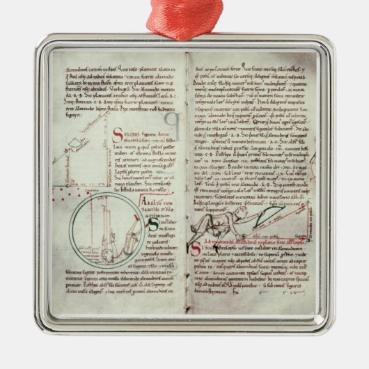 Meetschema's en tekstdiagrammen (vellum) metalen ornament (Voorkant)