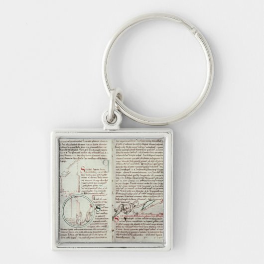 Meetschema's en tekstdiagrammen (vellum) sleutelhanger (Voorkant)