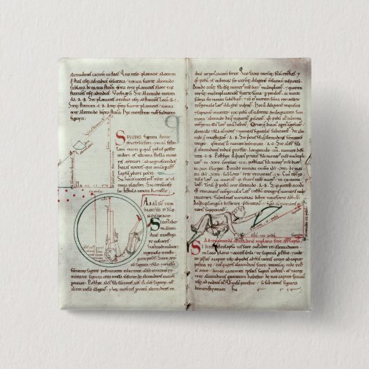 Meetschema's en tekstdiagrammen (vellum) vierkante button 5,1 cm (Voorkant)