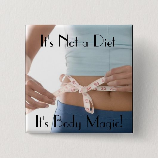 Meettape, geen dieet, maar B... Vierkante Button 5,1 Cm (Voorkant)