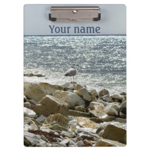 meeuw en zee branding klembord