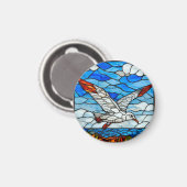 Meeuw glas in lood magneet (Voorkant / Achterkant)