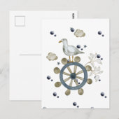 meeuw hitching een rit briefkaart (Voorkant / Achterkant)