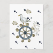 meeuw hitching een rit briefkaart (Voorkant)