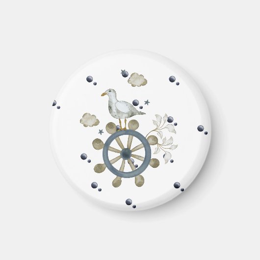 meeuw hitching een rit magneet (Voorkant)