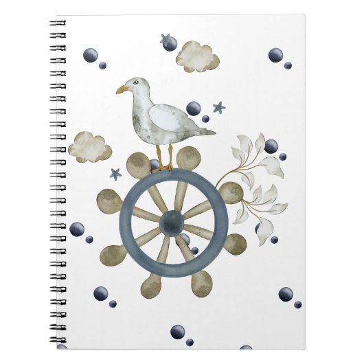 meeuw hitching een rit notitieboek (Voorkant)