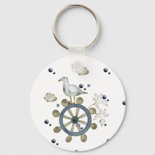 meeuw hitching een rit sleutelhanger