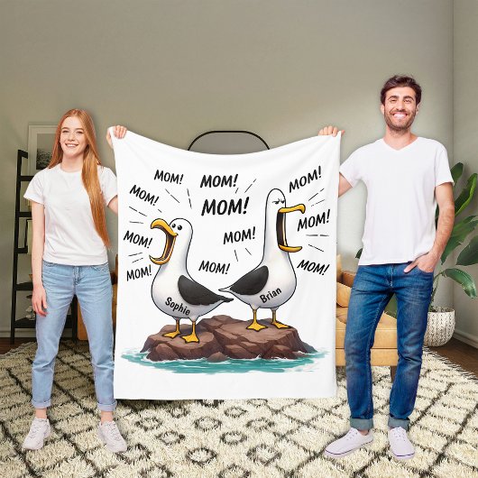 Meeuw Moeder Grappig Gepersonaliseerd Fleece Deken