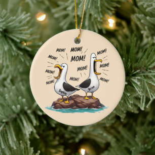 Meeuw Moeder Grappig Gepersonaliseerd Keramisch Ornament