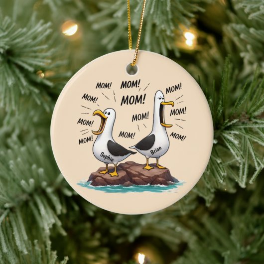 Meeuw Moeder Grappig Gepersonaliseerd Keramisch Ornament (Boom)