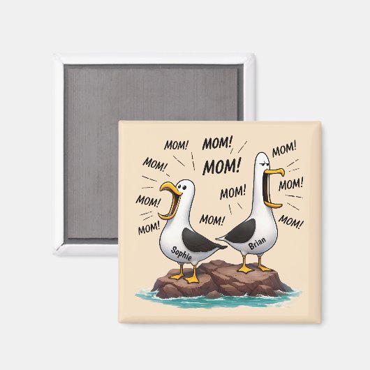 Meeuw Moeder Grappig Gepersonaliseerd Magneet (Voorkant / Achterkant)