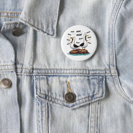 Meeuw Moeder Grappig Gepersonaliseerd Ronde Button 5,7 Cm (In situ)
