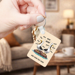 Meeuw Moeder Grappig Gepersonaliseerd Sleutelhanger
