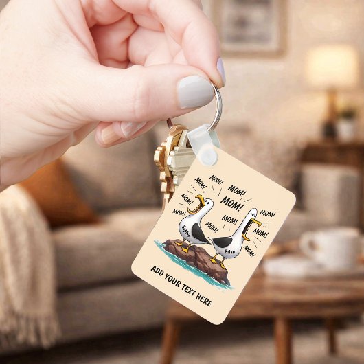 Meeuw Moeder Grappig Gepersonaliseerd Sleutelhanger