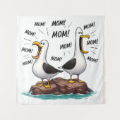 Meeuw Moeder Grappig Gepersonaliseerd Wandkleed (Voorkant)