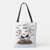 Meeuw Moeder Grappige Gepersonaliseerde Tote Bag (Achterkant)
