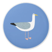 meeuw-nautische kustvogel keramische knop (Voorkant)