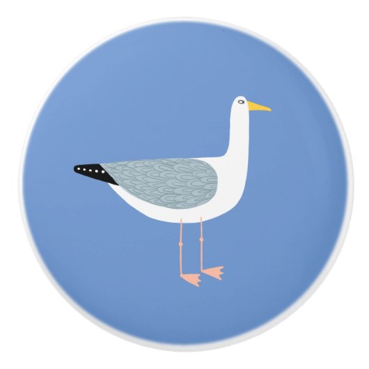 meeuw-nautische kustvogel keramische knop (Voorkant)