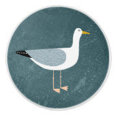 meeuw-nautische kustvogel keramische knop (Voorkant)