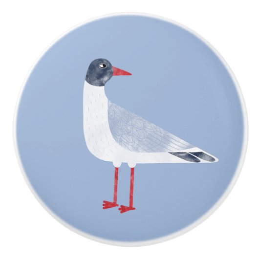 meeuw-nautische kustvogel keramische knop (Voorkant)