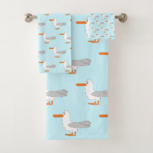 Meeuw ontwerp achtergrond in elke kleur bad handdoek