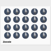 meeuw op rots ronde sticker (Vel)