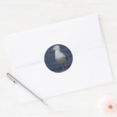 meeuw op rots ronde sticker (Envelop)