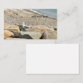 meeuw op rotsen bij een strand visitekaartje (Voorkant / Achterkant)