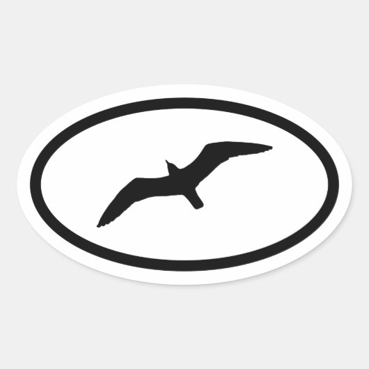 Meeuw Ovaal Sticker (Voorkant)