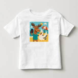 Meeuw Selfie – Grappig strand T-shirt voor kindere