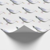 Meeuw Staande Kustvogel Natuur Witte Cadeaupapier (Hoek)