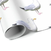 Meeuw Staande Kustvogel Natuur Witte Cadeaupapier (Rol Hoek)