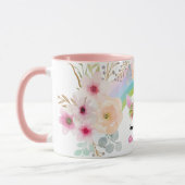 Meeuw UNICORN 13e verjaardag mok Aanpasbaar Roze (Links)