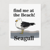 Meeuw Vind Me Op Het Strand Grappige Vogel Briefkaart (Voorkant)