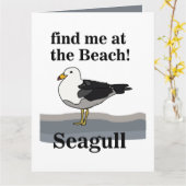 Meeuw Vind Me Op Het Strand Grappige Vogel Kaart (Gele Bloem)