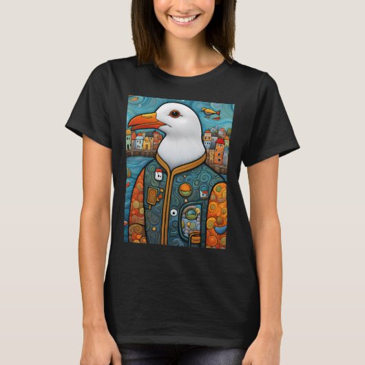 Meeuw visser t-shirt (Voorkant)