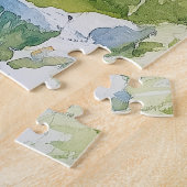 Meeuwen boven kliffen aan de kust legpuzzel (Zijkant)